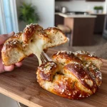 Mozzarella-Stuffed Rosemary Parmesan Soft Pretzels