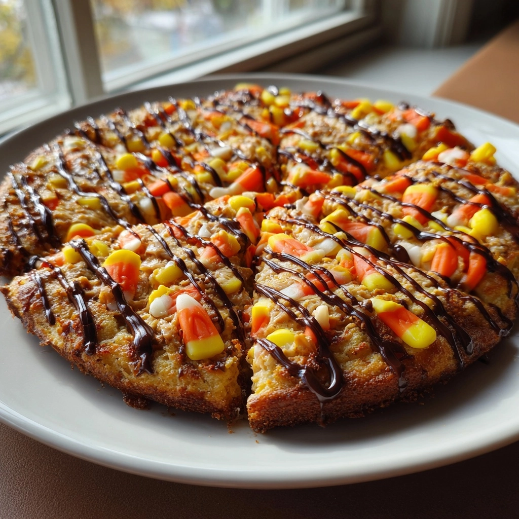 Peanut Butter Candy Corn Pizza