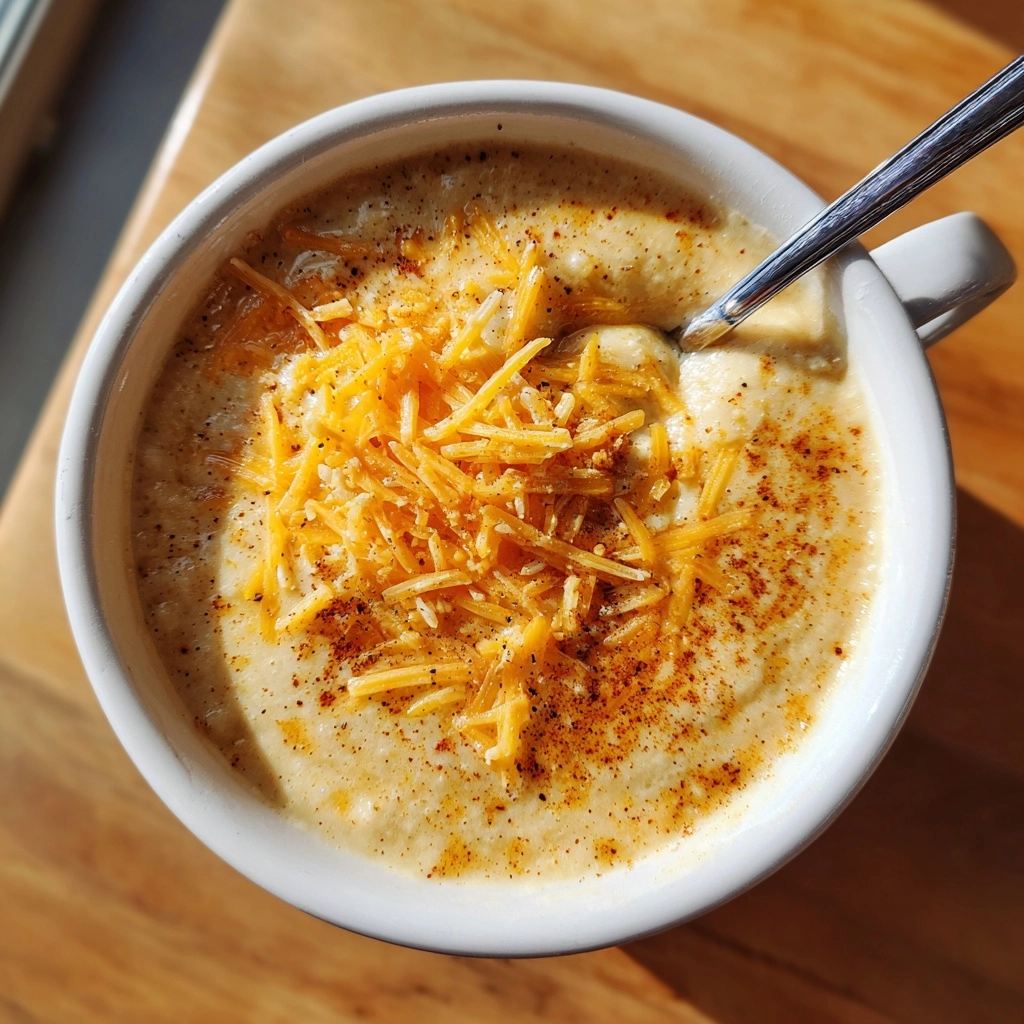 Roasted Garlic Cheddar Cauliflower Soup