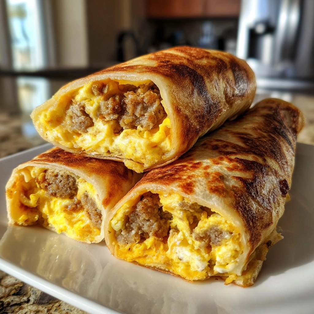 Sausage Egg and Cheese Breakfast Roll-Ups