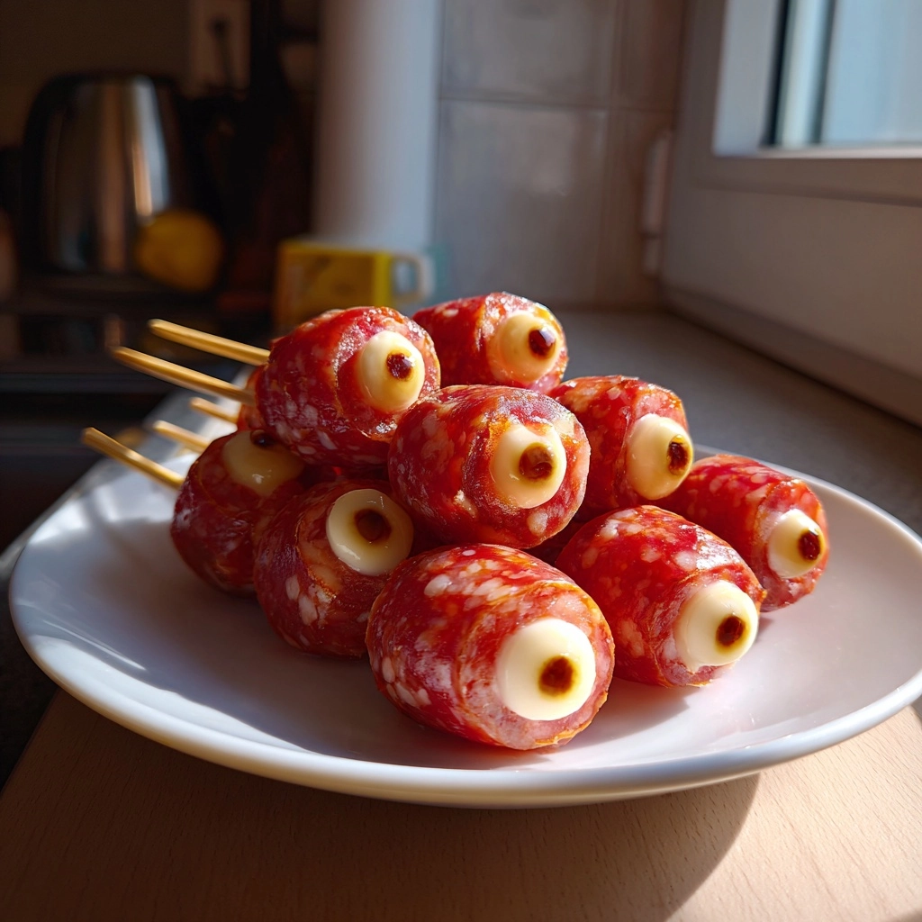 Skewered Salami Eyeballs
