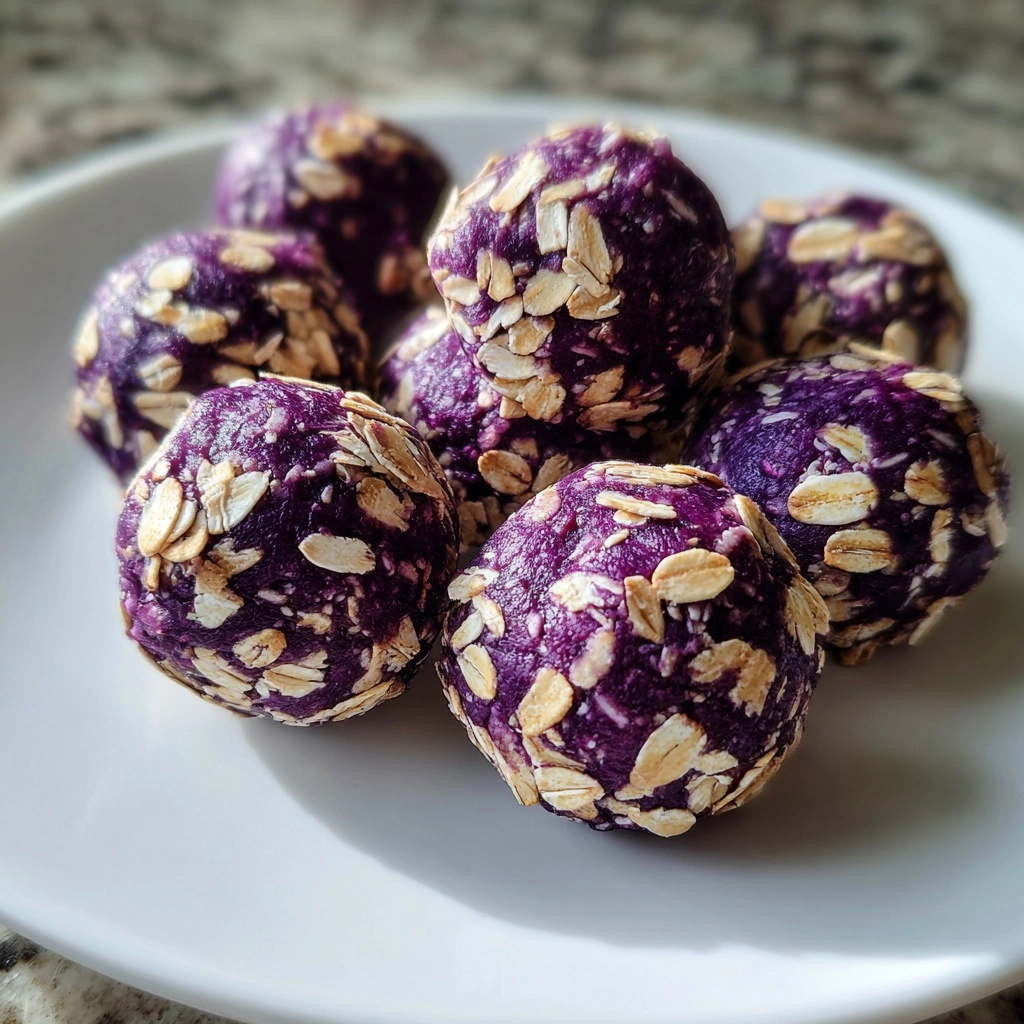 Ube Protein Balls with Rolled Oats