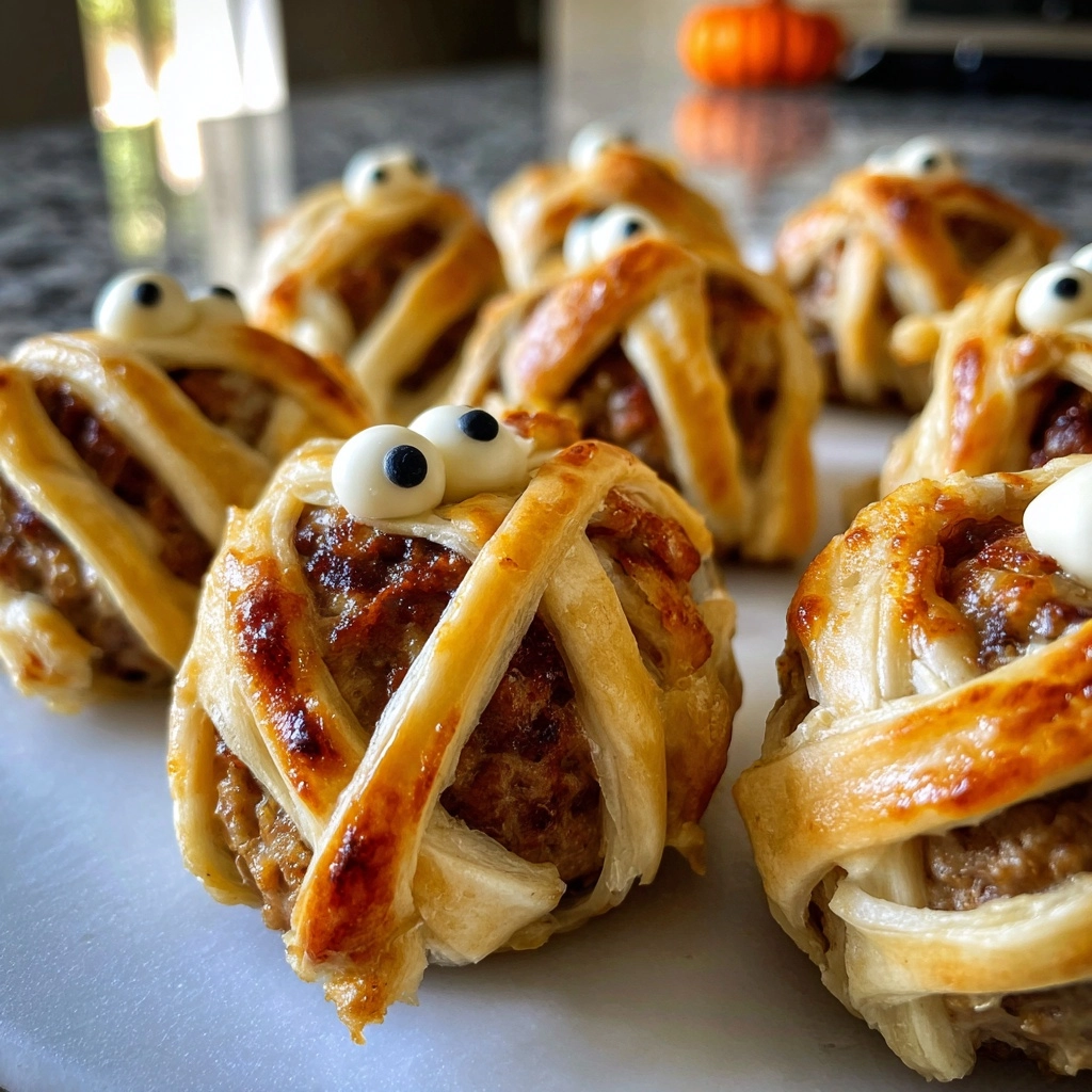 Halloween Mummy Meatballs