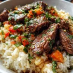 Honey Garlic Butter Steak and Rice Skillet Recipe Delight