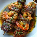 Irresistible Steak and Shrimp Skewers with Garlic Butter Sauce