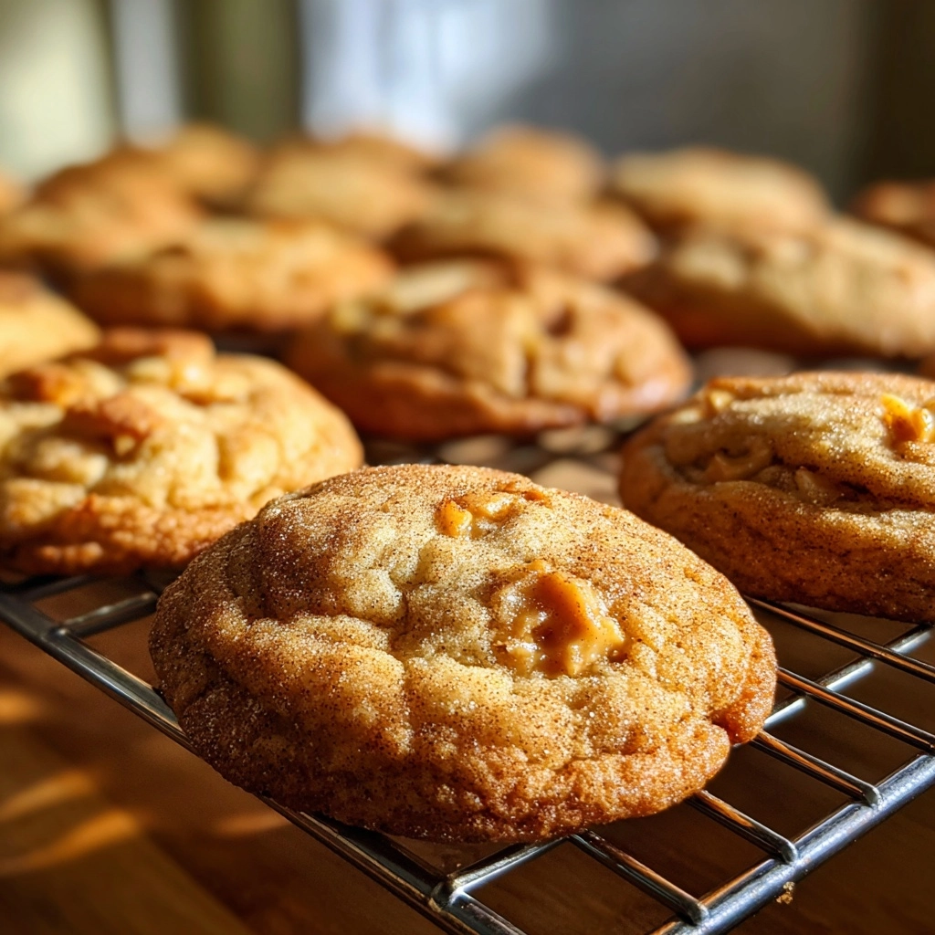 Sweet Caramel Apple Snickerdoodle Cookies