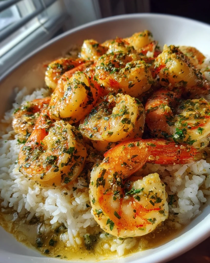 30-Minute Garlic Butter Shrimp and Rice Skillet