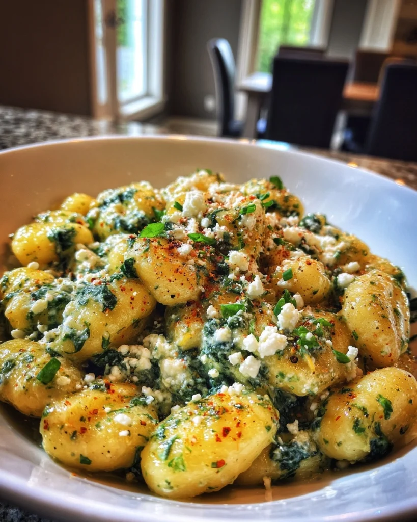 Creamy Gnocchi with Spinach and Feta Recipe | Healthy Dinner Inspiration