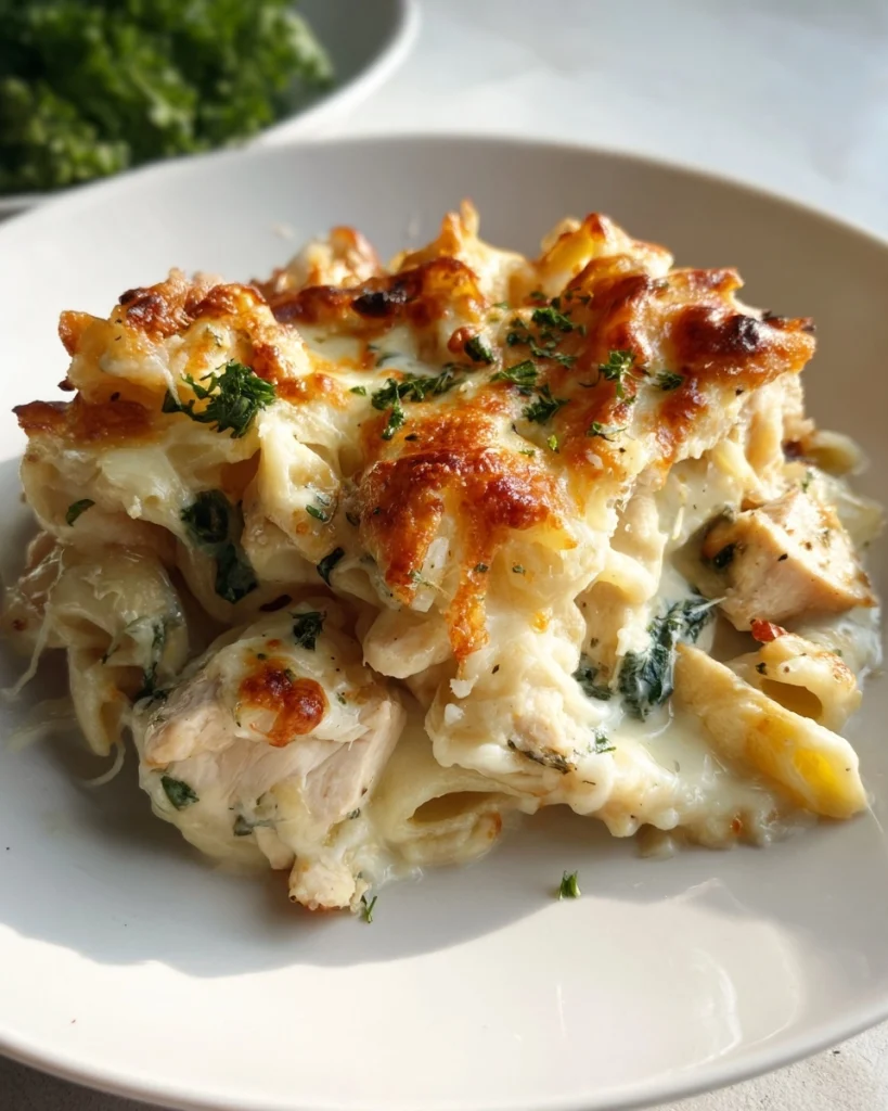 Easy Weeknight Chicken Alfredo Bake