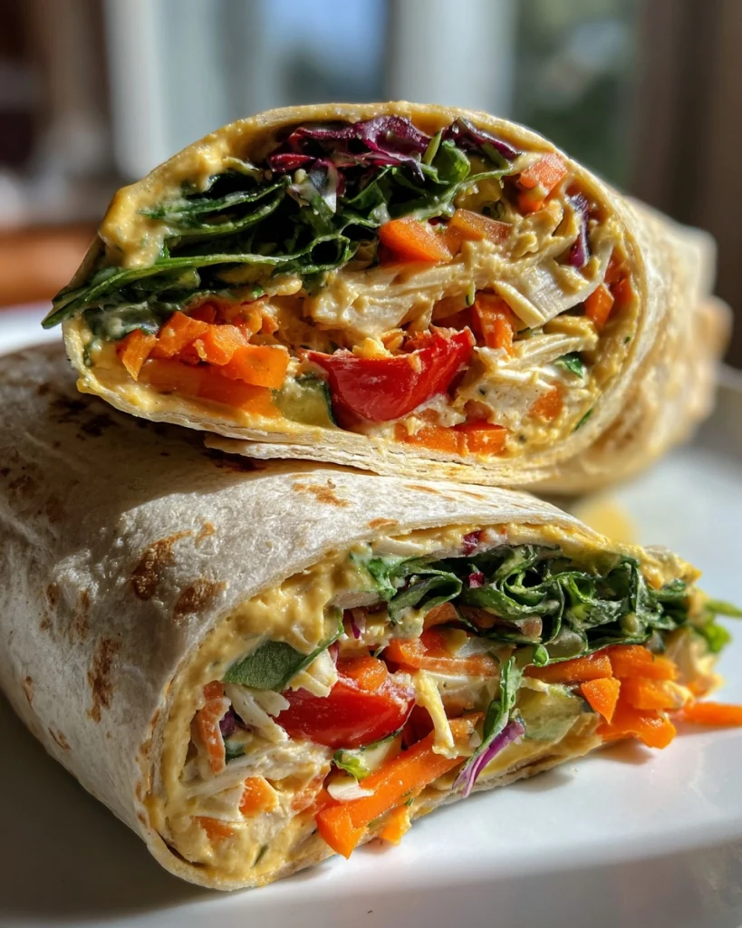 Fall Veggie &amp; Hummus Wrap | Quick, Crunchy, Vegan