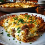 Hearty Sausage Egg Cream Cheese Hashbrown Casserole Recipe
