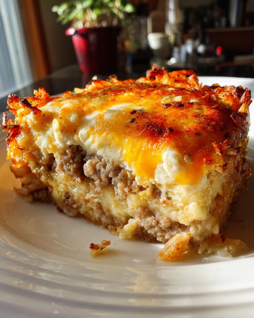 Sausage, Egg, and Cream Cheese Hashbrown Casserole