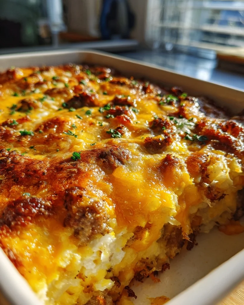 Sausage, Egg, and Cream Cheese Hashbrown Casserole - The Ultimate Breakfast Bake