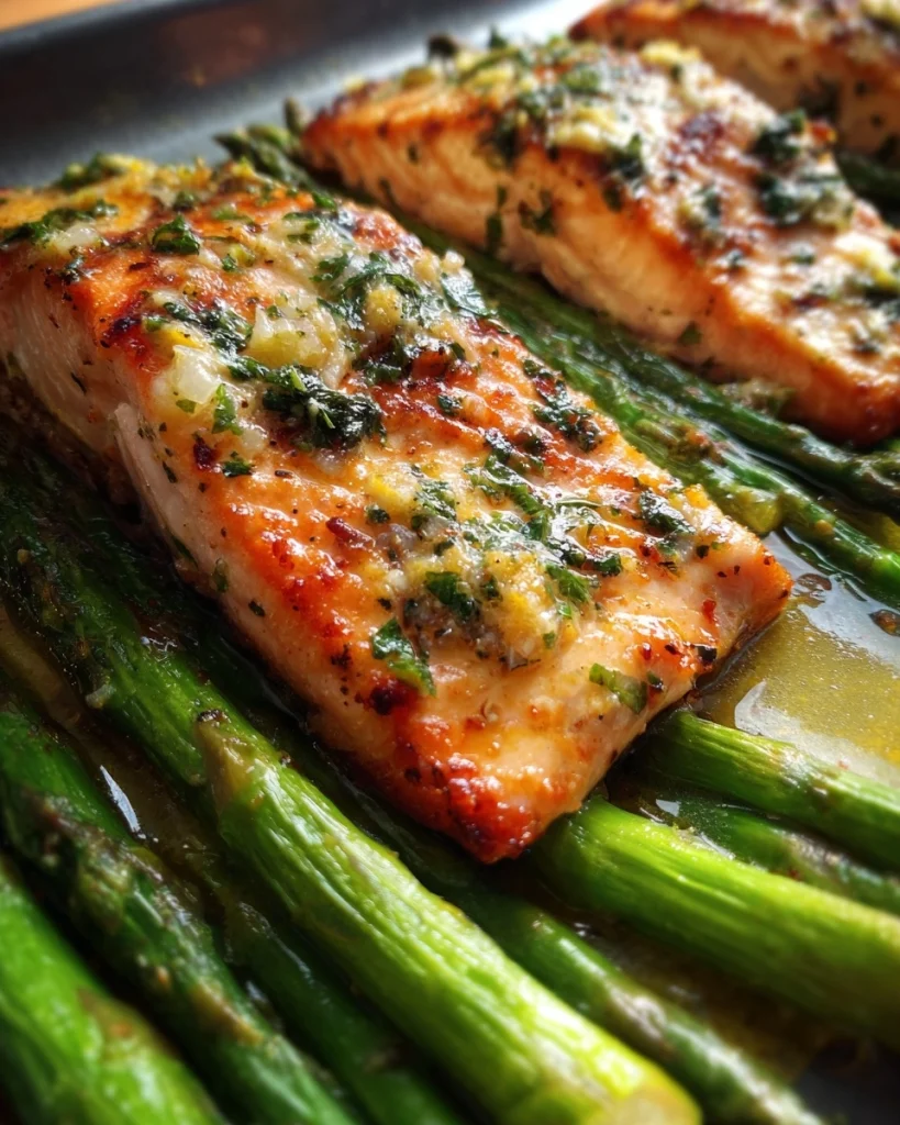 Sheet Pan Garlic Butter Salmon and Asparagus