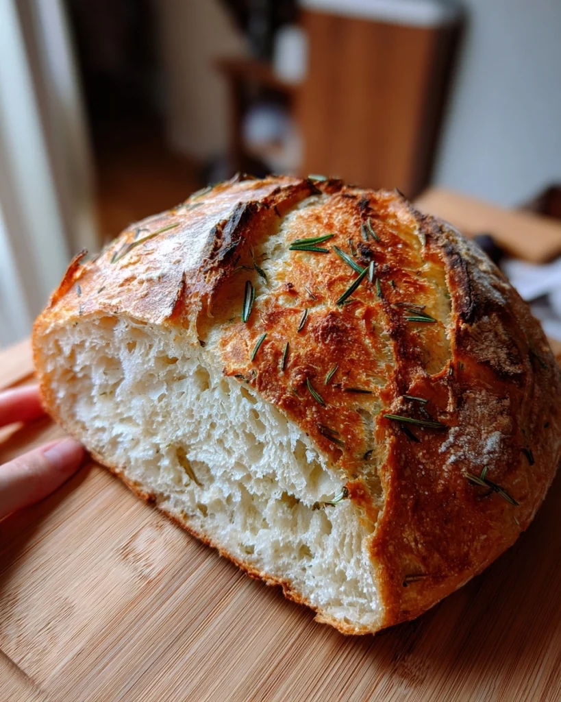Rosemary Thyme No-Knead Dutch Oven Bread