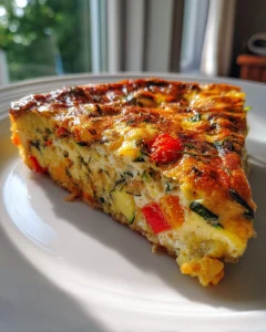 Mediterranean Zucchini Frittata Packed with Veggies & Cheese