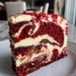 Red Velvet Earthquake Cake with Cream Cheese Lava Swirls