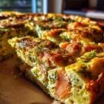 Smoked Salmon Frittata with Cream Cheese & Dill
